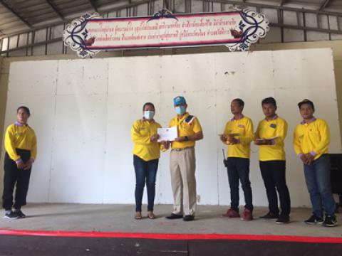 พิธีรับมอบเกียรติบัตรผู้ผ่านการฝึกอบรมชุดปฏิบัติการจิตอาสาภัยพิบ