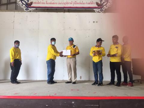 พิธีรับมอบเกียรติบัตรผู้ผ่านการฝึกอบรมชุดปฏิบัติการจิตอาสาภัยพิบ